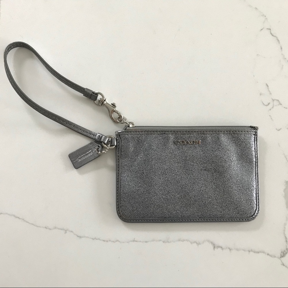 Coach Boxed Small Wristlet | Dark Gray Glitter - Picture 2 of 4